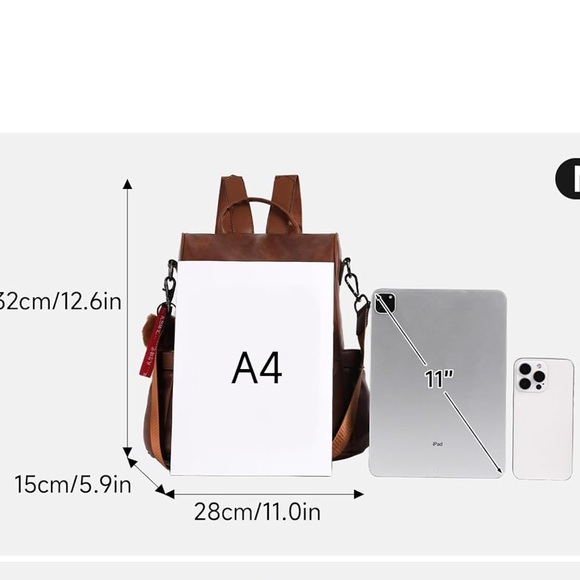 {preloved} Faux Brown Leather Backpack - Picture 12 of 12